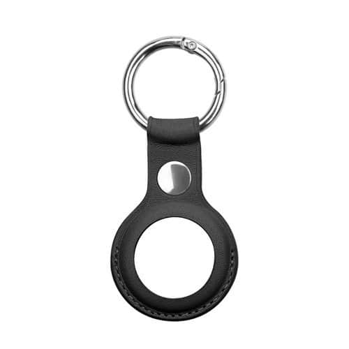 PU leather key ring keychain case for Apple AirTag black