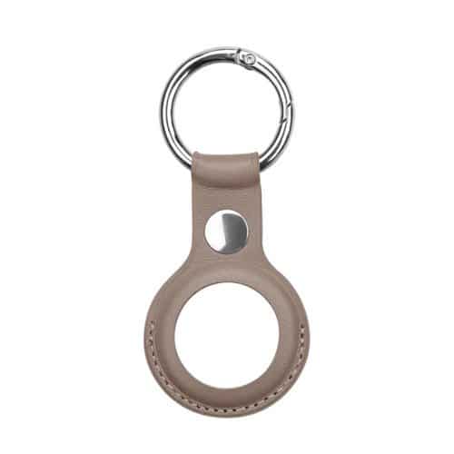 PU leather key ring keychain case for Apple AirTag brown