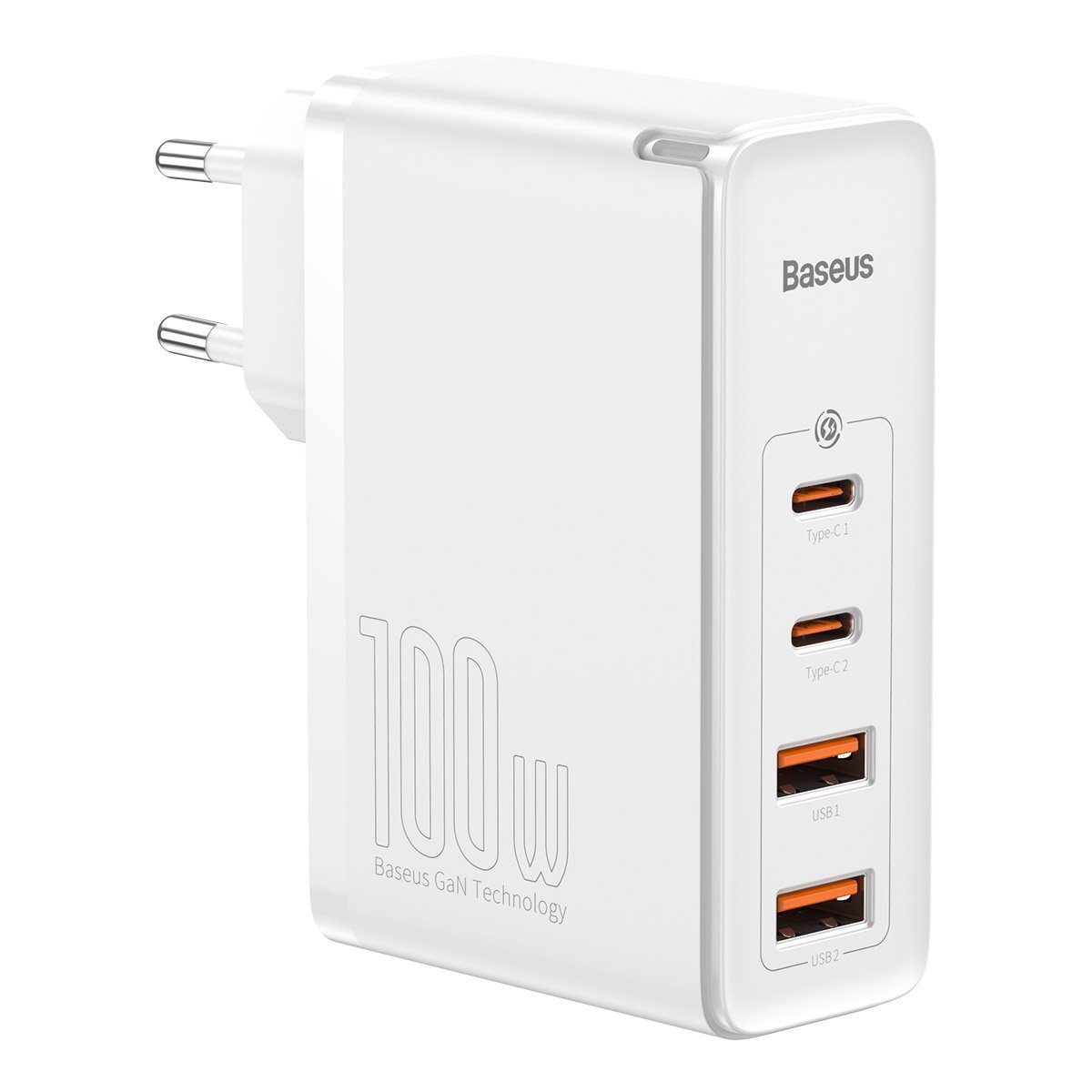 Baseus GaN2 Pro Quick Travel Charger 2x USB + 2x USB-C,100W,EU (white)