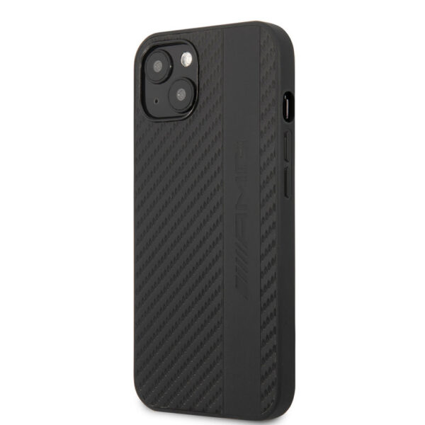 AMG iPhone 13 Mini Hardcase Backcover - Grey Stripe - Embossed Logo - Black