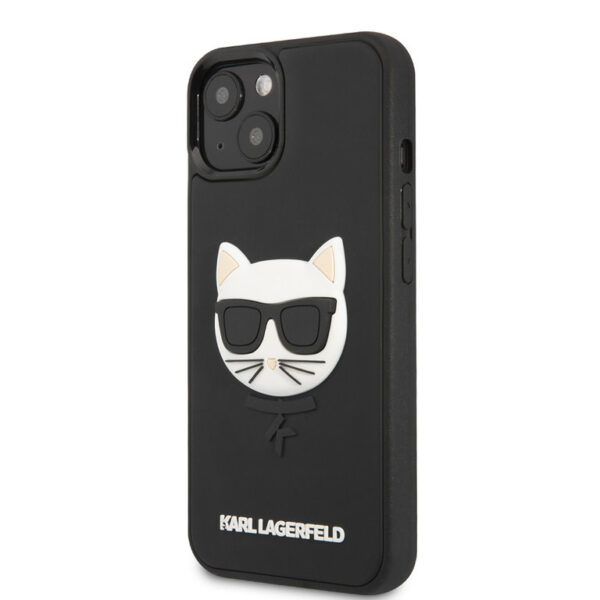 Karl Lagerfeld iPhone 13 Mini Hardcase Backcover - 3D Rubber Choupette Head - Black
