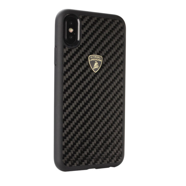 Lamborghini back cover case Apple iPhone Xs Max S-Skin Black - Carbon fiber