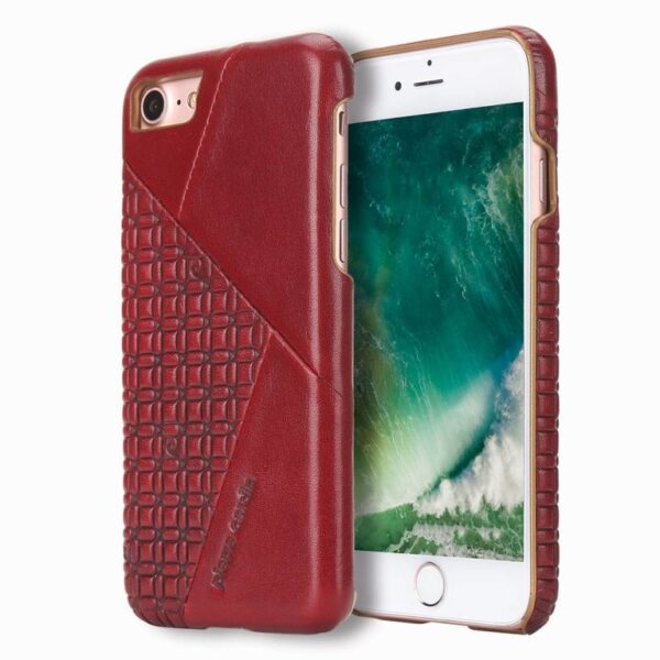 Pierre Cardin hard case Genuine Leather for Apple iPhone 7/8 - Red