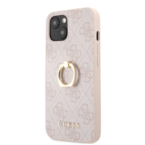 Guess iPhone 13 Mini Hardcase Backcover - With Ring Holder - Pink