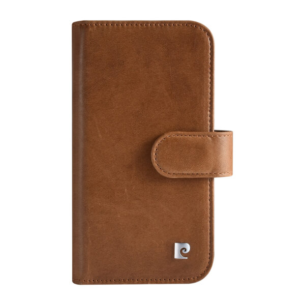 Pierre Cardin iPhone 13 Mini Book type case - Card holder for 6 cards - Magnetic closure - Brown