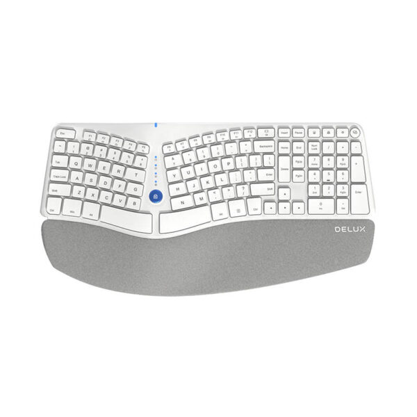 Wireless Ergonomic Keyboard Delux GM901D BT 2.4G (white)