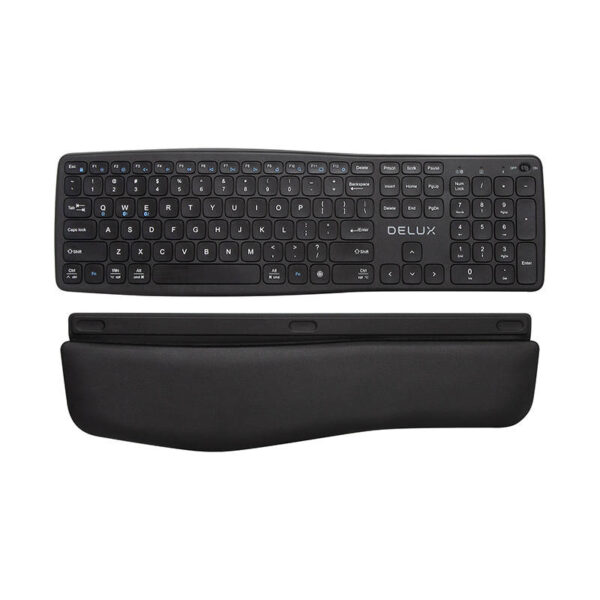 Wireless Ergonomic Keyboard Delux GM908CV BT 2.4G (black)