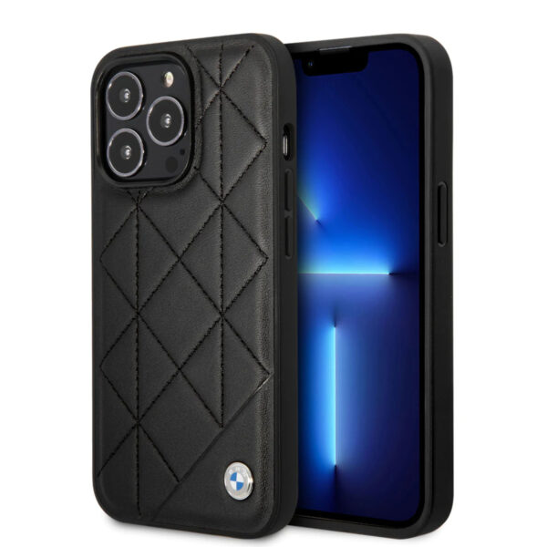 BMW iPhone 14 Hardcase Backcover - Quilted - Black
