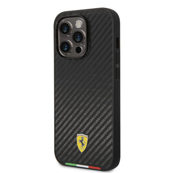 Ferrari iPhone 14 Pro Max Hardcase Italian Flag Line - Black