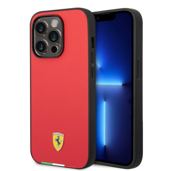 Ferrari iPhone 14 Pro Hardcase Italian Flag Line - Red