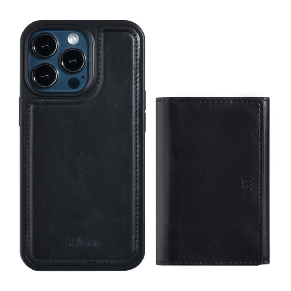 uniq accessory iphone 13 pro hardcase backcover card holder magnetic closure black