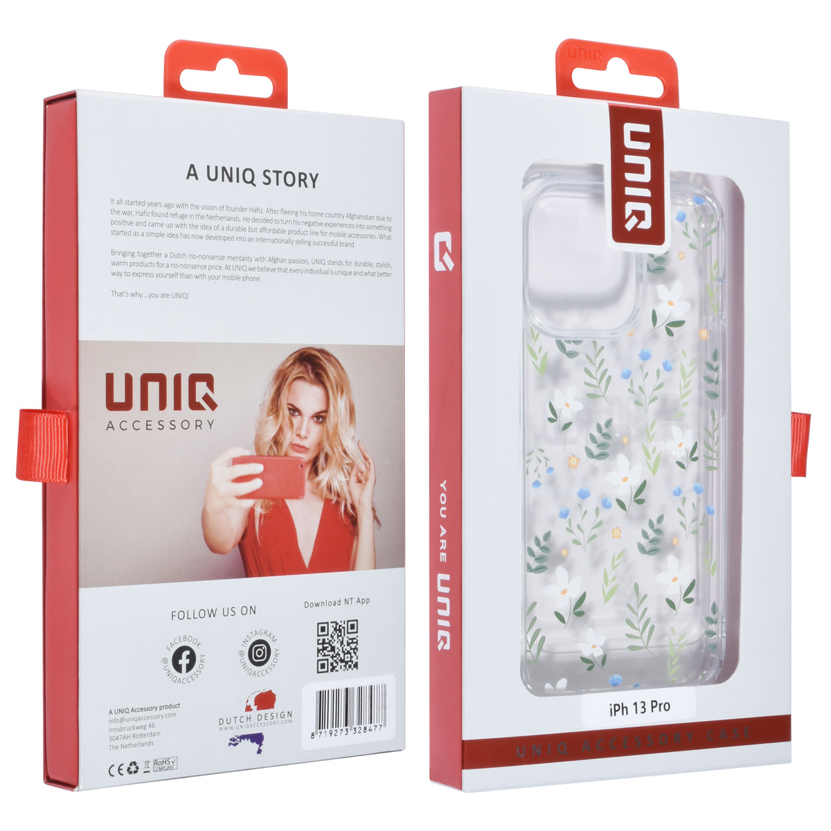 uniq accessory iphone 13 pro case transparent floral print 3