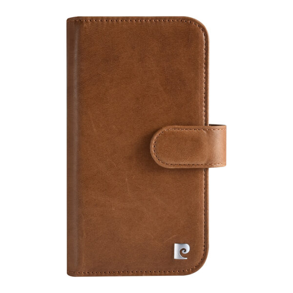 pierre cardin iphone 13 pro book type case backcover card holder for 6 cards magnetic closure brown